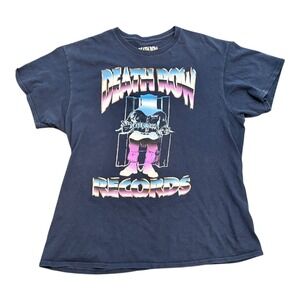 Death Row Records Graphic Print T-Shirt Hip Hop‎ Rap Music Black Large